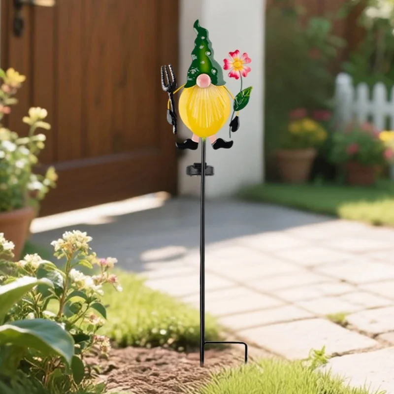 SM25029 Solar Fiber Optic Plastic PP Gnome Garden Stake Light_7