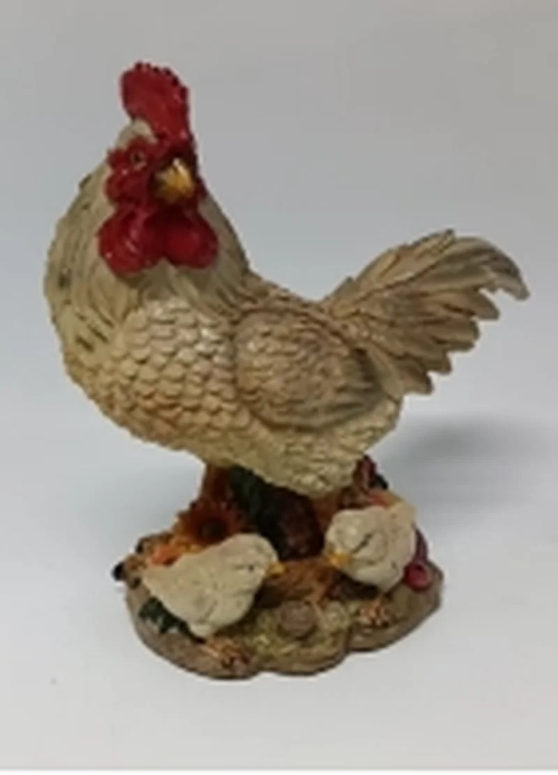 SM25032 Solar Rooster Resin Statue Freestanding Light Animal_3