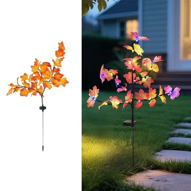SM25099 ABS Plastic Solar Leaf Tree Branch Stake Light