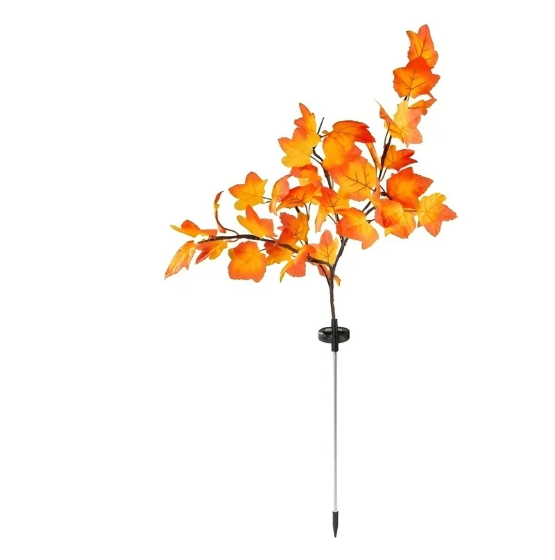 SM25099 ABS Plastic Solar Leaf Tree Branch Stake Light_2