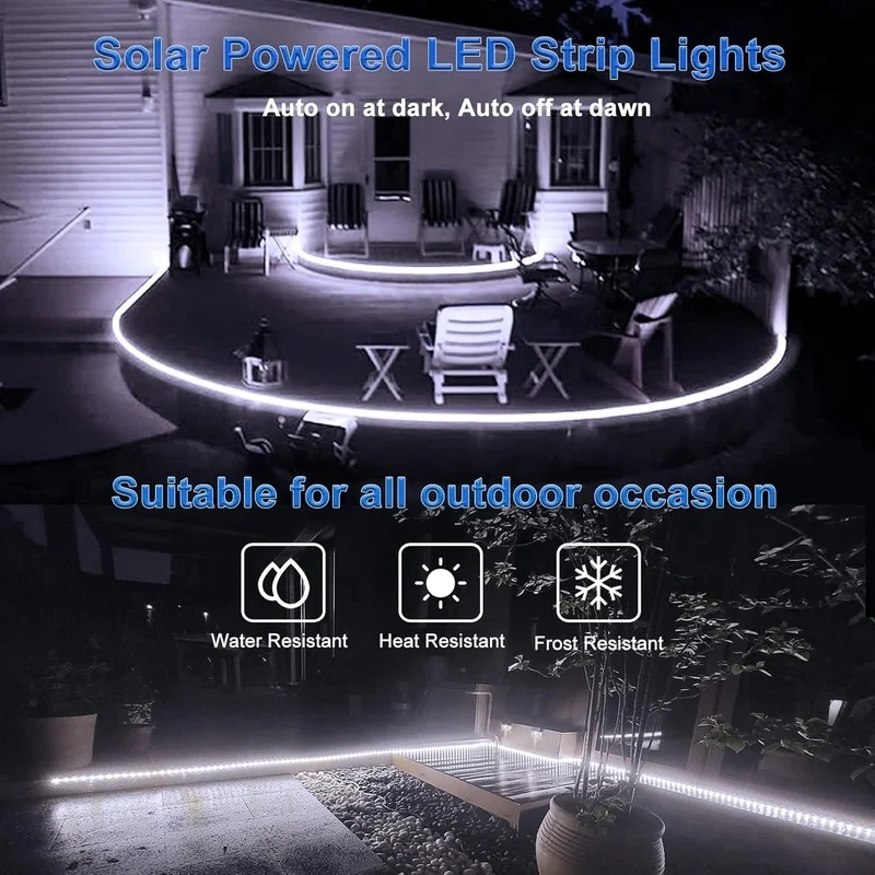 SM251011 ABS Plastic 320LED Solar In-Ground Strip Light with Remote Control