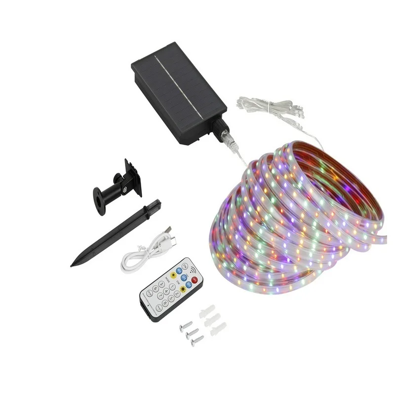 SM251011 ABS Plastic 320LED Solar In-Ground Strip Light with Remote Control_4