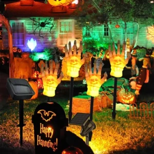 SM251014 Pack of 4 Resin Statue Skeleton Hand Solar Freestanding Lights