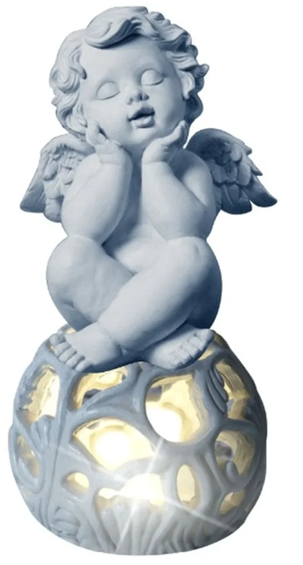 SM251053 Solar Praying Angel Resin Statue - Small White Decorative Garden Light with Flowers, Freestanding