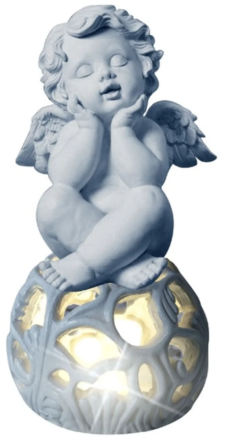 SM251053 Solar Praying Angel Resin Statue - Small White Decorative Garden Light with Flowers, Freestanding