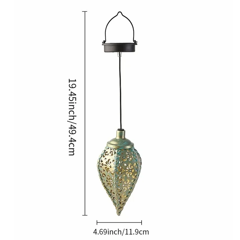 SM251058 PP Plastic Solar Hollow-Out Hanging Lantern