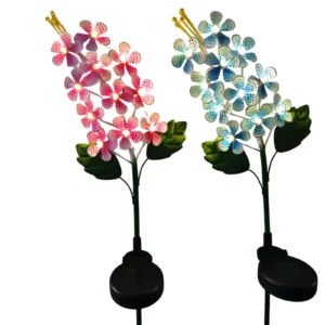 SM251073 Solar LED Floral Stake Light, Plastic PP, Metal Iron, 11 LEDs