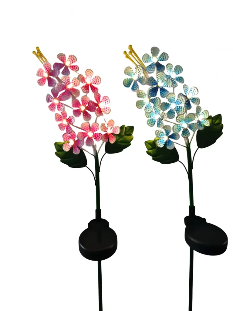 SM251073 Solar LED Floral Stake Light, Plastic PP, Metal Iron, 11 LEDs