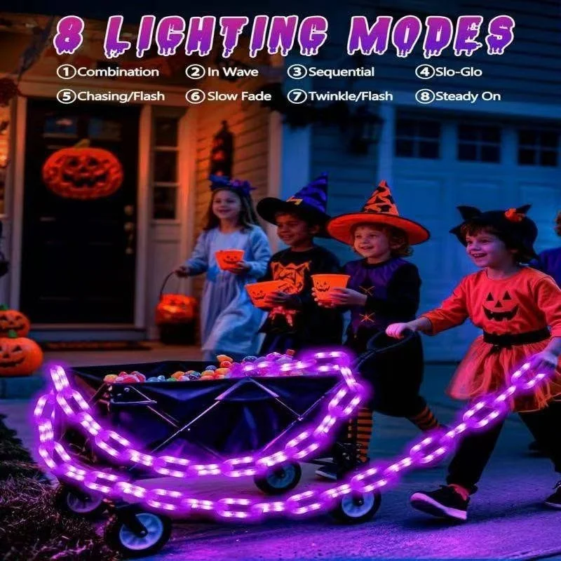 SM251089 PP Plastic Solar Halloween Skeleton String Light Chain_3