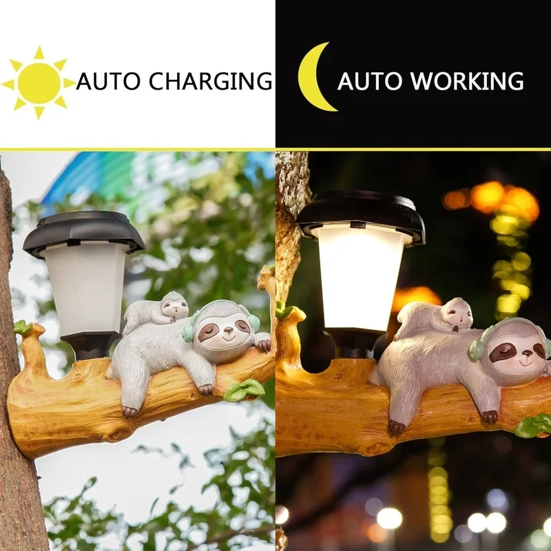 SM251093 Solar Sloth Hanging Animal Resin Statue_2