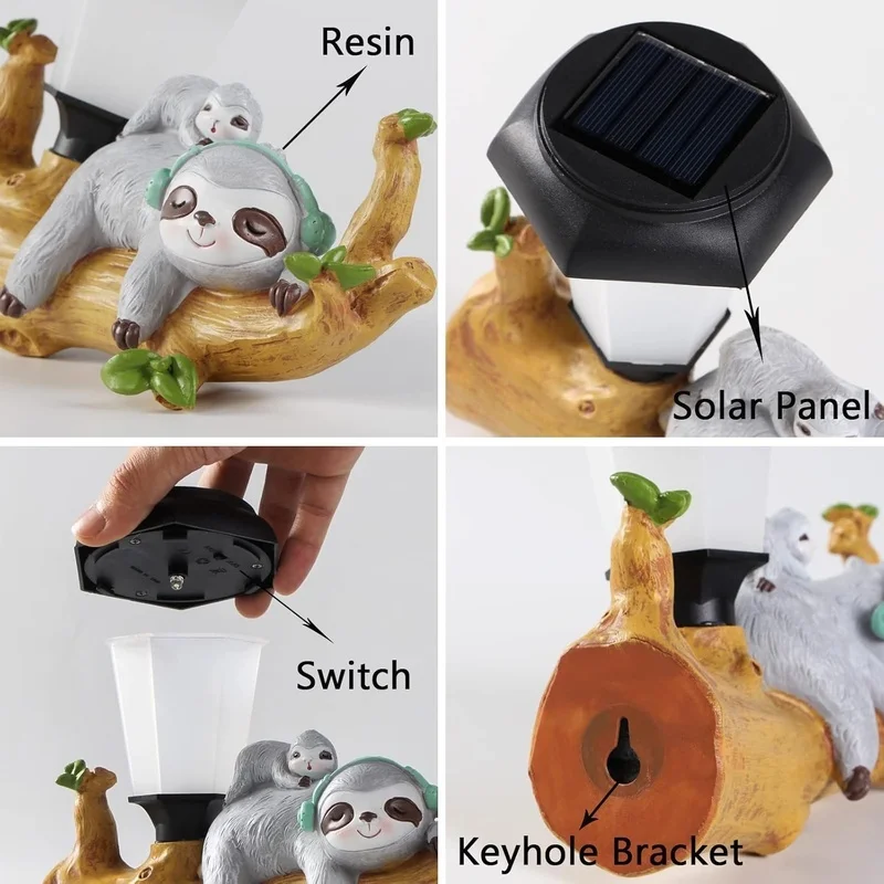 SM251093 Solar Sloth Hanging Animal Resin Statue_3