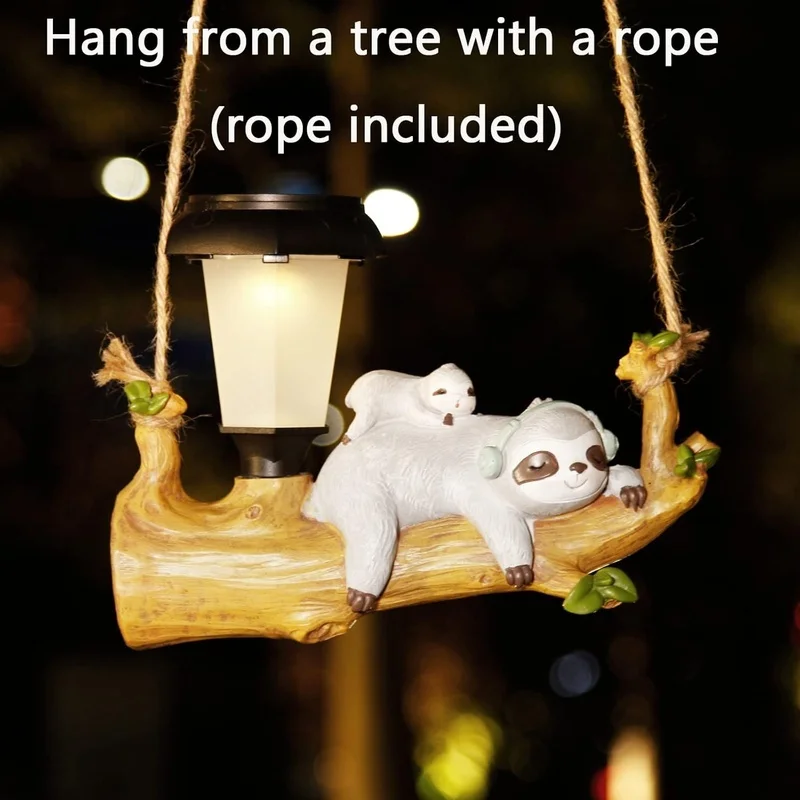 SM251093 Solar Sloth Hanging Animal Resin Statue_4