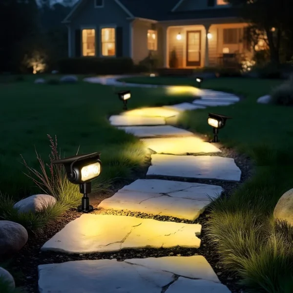 SM251097 ABS Plastic LED Solar Column Stake Light_5