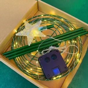 SM25127 ABS Plastic Solar Wrought Iron Christmas Tree Stake Light