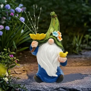 SM25183 Solar Powered Resin Statue Tabletop Lamp with Umbrella-Shaped Fairy Figure_2