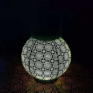 SM25184 Solar Lantern Hanging Light, Hollowed-Out Design, Dimensions_ 14×14×15.5 cm
