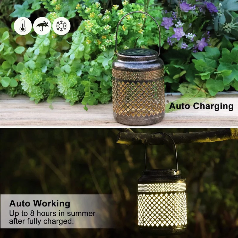 SM25185 Red Plastic PP Decorative Solar Hanging Lantern with Handle_4