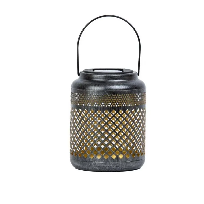 SM25185 Red Plastic PP Decorative Solar Hanging Lantern with Handle_6