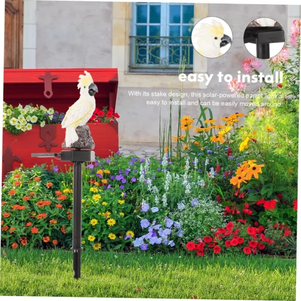 SM25206 Parrot Resin Statue Animal Solar Stake Light_2