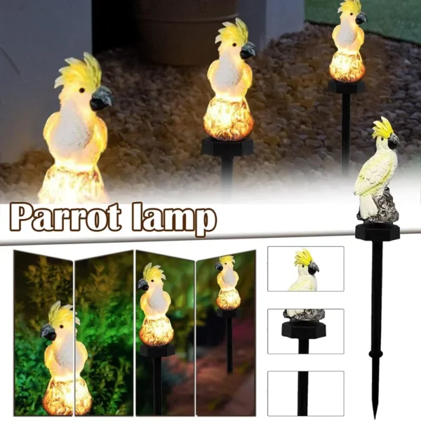 SM25206 Parrot Resin Statue Animal Solar Stake Light_3