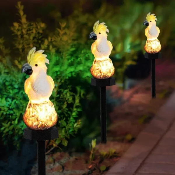 SM25206 Parrot Resin Statue Animal Solar Stake Light_4