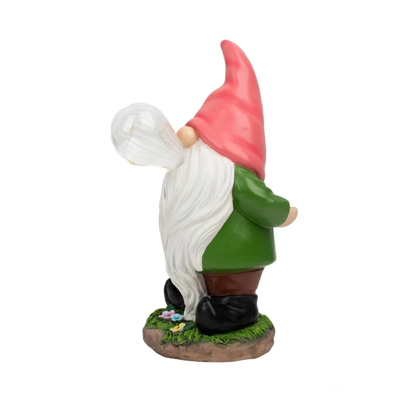 SM25212B Resin Standing Fairy Statue with Glass Globe Solar Tabletop Lamp