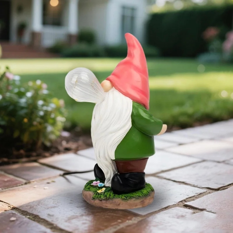 SM25212B Resin Standing Fairy Statue with Glass Globe Solar Tabletop Lamp_2
