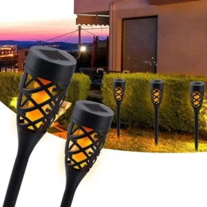 SM25219 Set of 2pcs Plastic PP Solar Flame Stake Lights with 12 LEDs_2