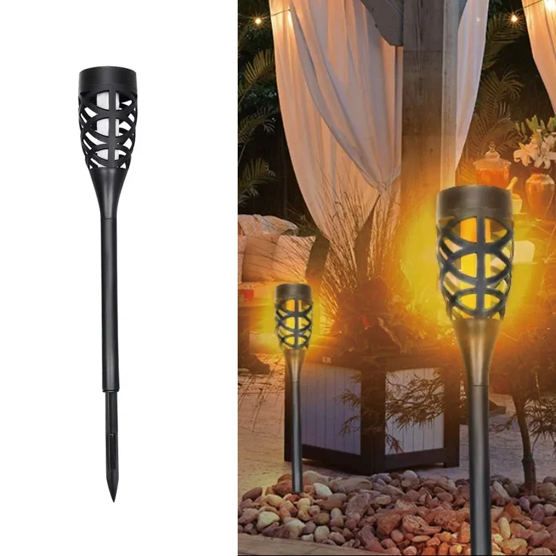 SM25219 Set of 2pcs Plastic PP Solar Flame Stake Lights with 12 LEDs_4