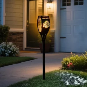 SM25221 96LED Hohl-Solarflammen-Wegeleuchte