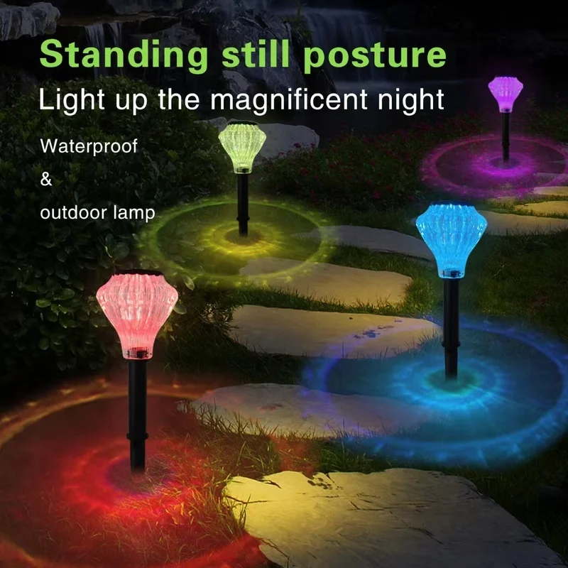 SM25222 Set of 4 Color-Changing Plastic PP Solar Stake Disk Lights_10