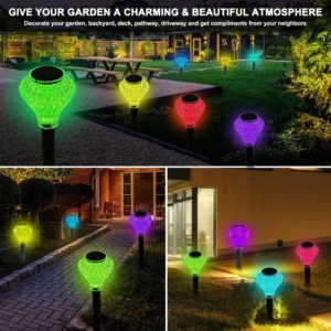 SM25222 Set of 4 Color-Changing Plastic PP Solar Stake Disk Lights_11