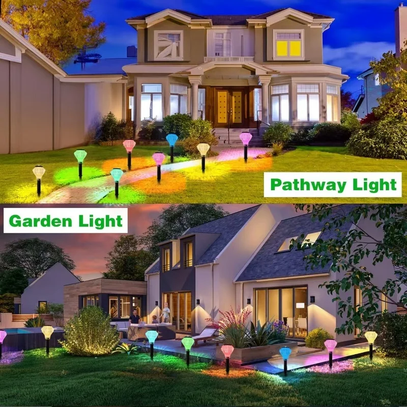 SM25222 Set of 4 Color-Changing Plastic PP Solar Stake Disk Lights_12