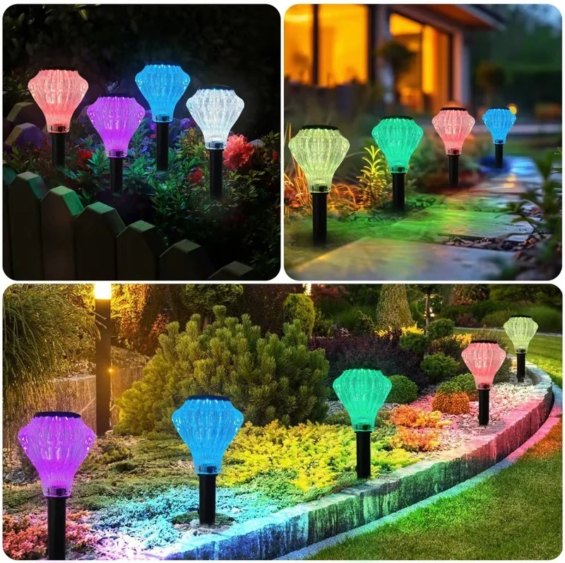 SM25222 Set of 4 Color-Changing Plastic PP Solar Stake Disk Lights_2