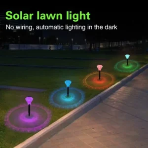SM25222 Set of 4 Color-Changing Plastic PP Solar Stake Disk Lights_4