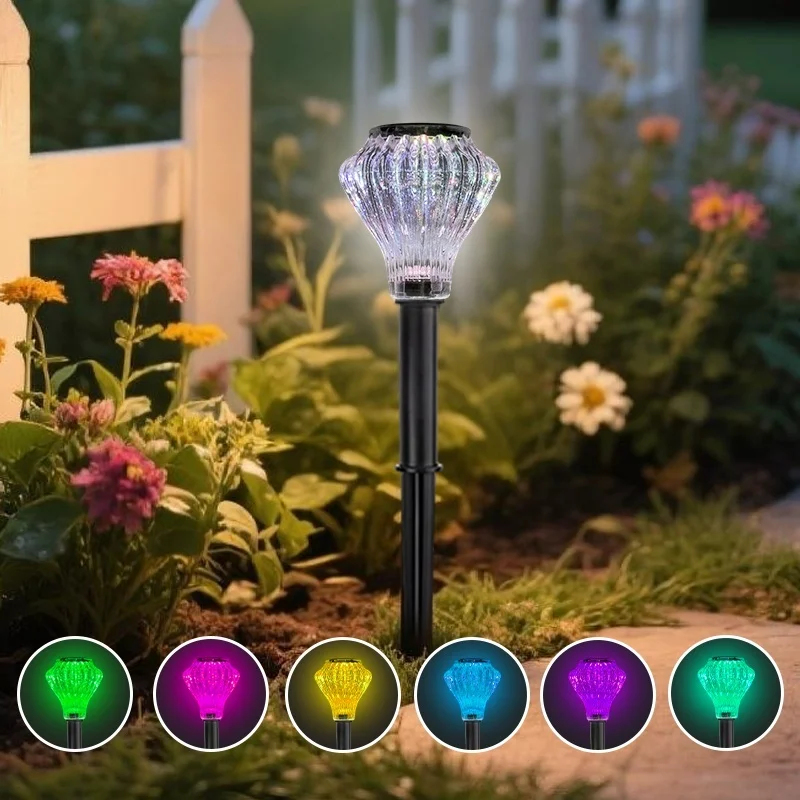 SM25222 Set of 4 Color-Changing Plastic PP Solar Stake Disk Lights_5