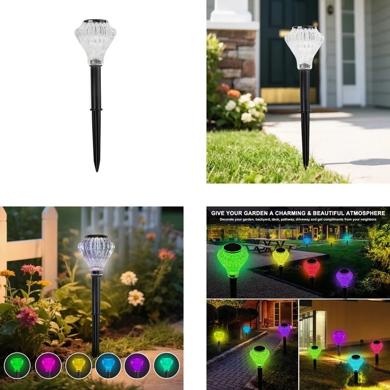 SM25222 Set of 4 Color-Changing Plastic PP Solar Stake Disk Lights_6