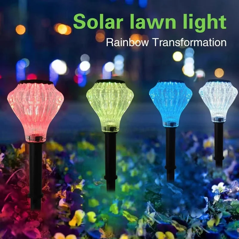 SM25222 Set of 4 Color-Changing Plastic PP Solar Stake Disk Lights_9