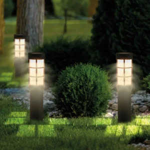 SM25224 Solar Landscape Die-casting aluminum + Glass Stake Light - Lantern, Jar, Cylinder, Square_2