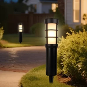 SM25224 Solar Landscape Die-casting aluminum + Glass Stake Light - Lantern, Jar, Cylinder, Square_8