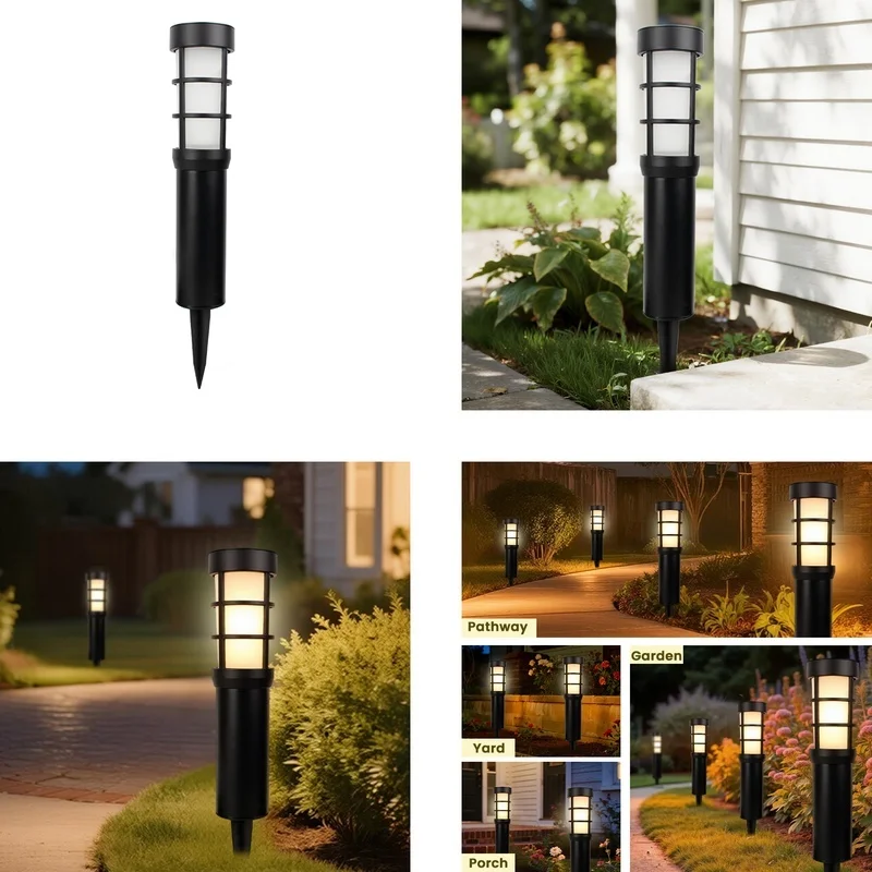 SM25224 Solar Landscape Die-casting aluminum + Glass Stake Light - Lantern, Jar, Cylinder, Square_9