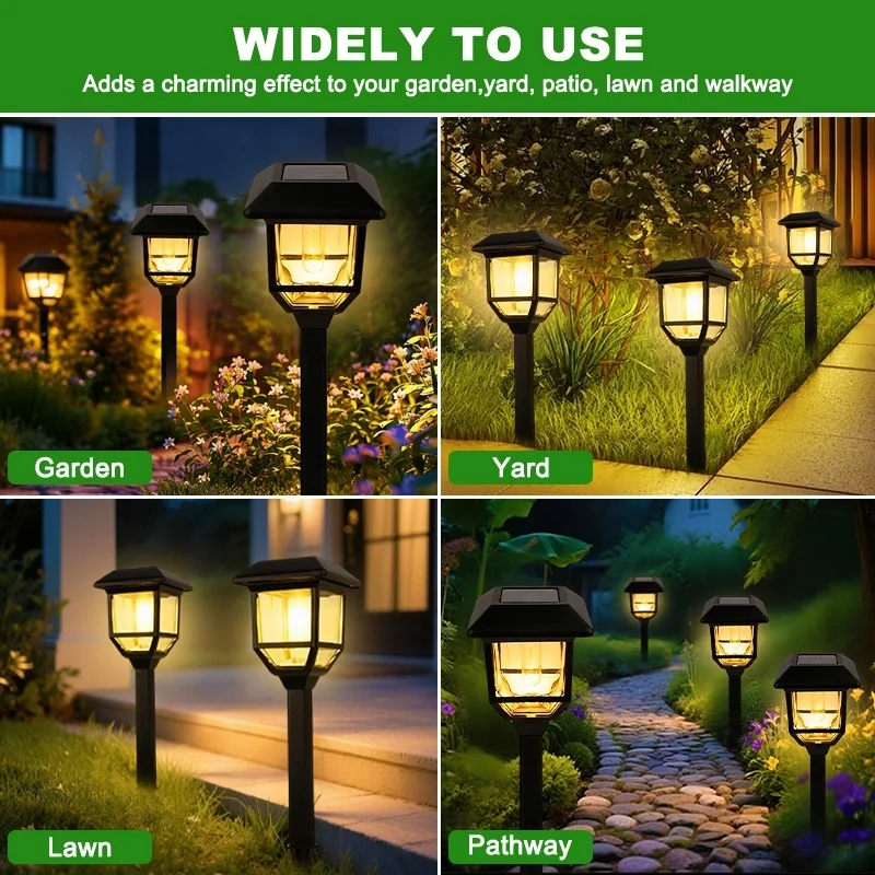 SM25226 Square Glass + Die-Cast Solar LED Path Stake Light