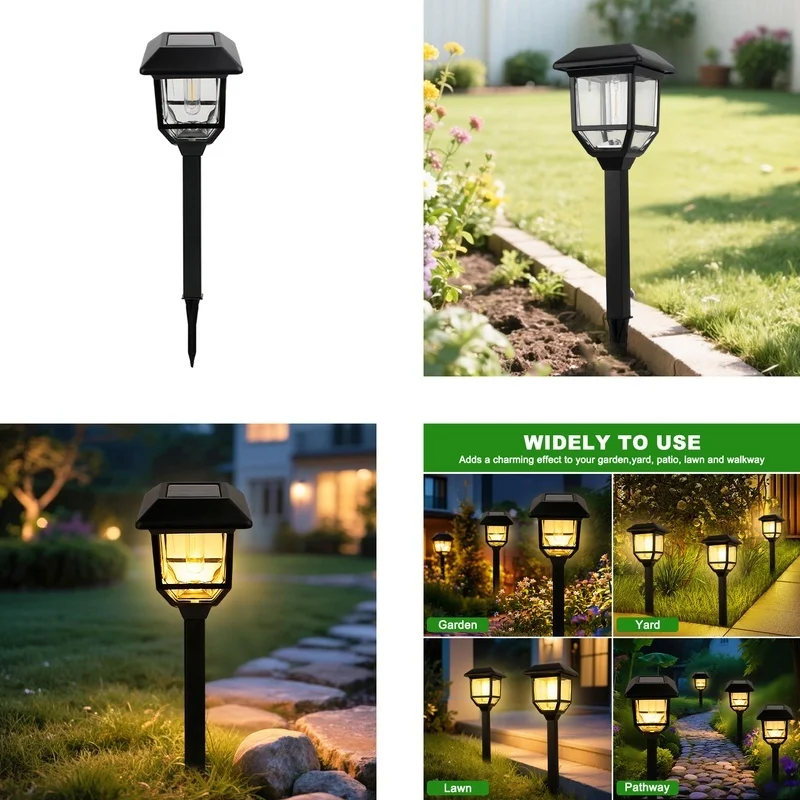 SM25226 Square Glass + Die-Cast Solar LED Path Stake Light_3