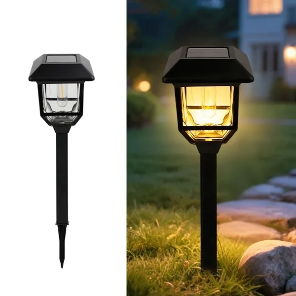 SM25226 Square Glass + Die-Cast Solar LED Path Stake Light_9