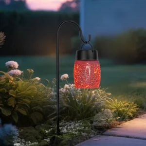 SM25227 Solar Pathway Stake Light - Glass and Metal Cylinder with Iron_2