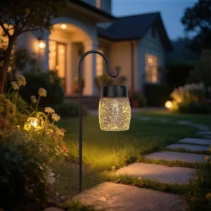 SM25227 Solar Pathway Stake Light - Glass and Metal Cylinder with Iron_4