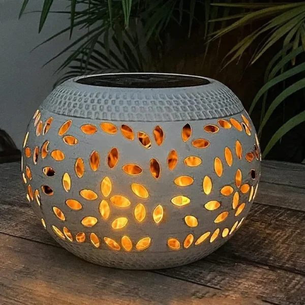 SM25251 Rice Hollow Metal Iron Solar Tabletop Lamp