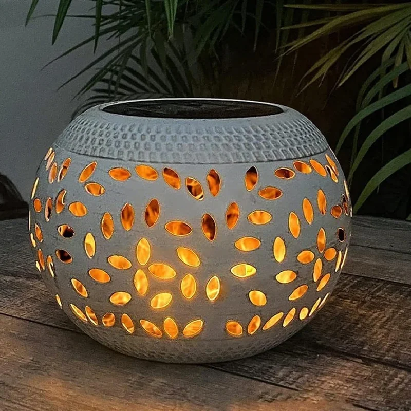 SM25251 Rice Hollow Metal Iron Solar Tabletop Lamp