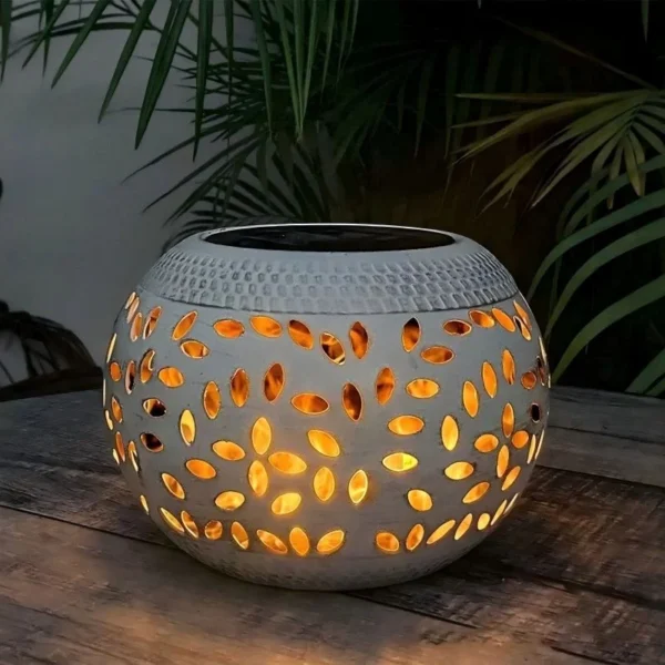 SM25251 Rice Hollow Metal Iron Solar Tabletop Lamp_5