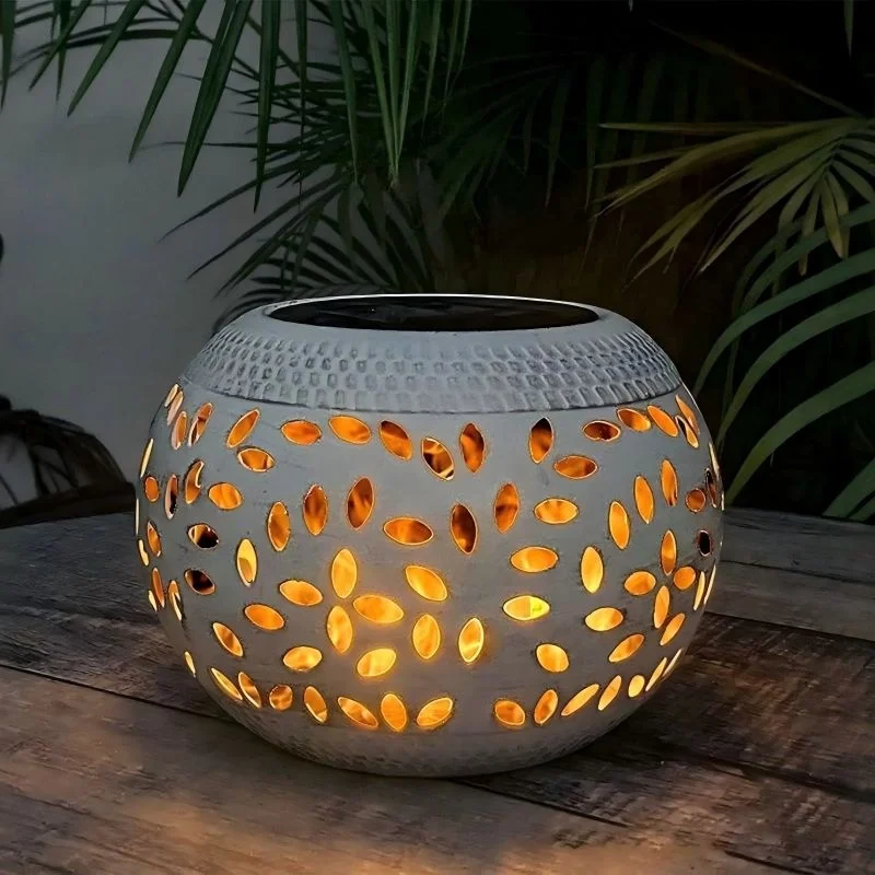 SM25251 Rice Hollow Metal Iron Solar Tabletop Lamp_5